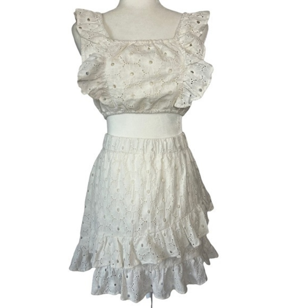 7 For All Mankind Ruffle Eyelet Set